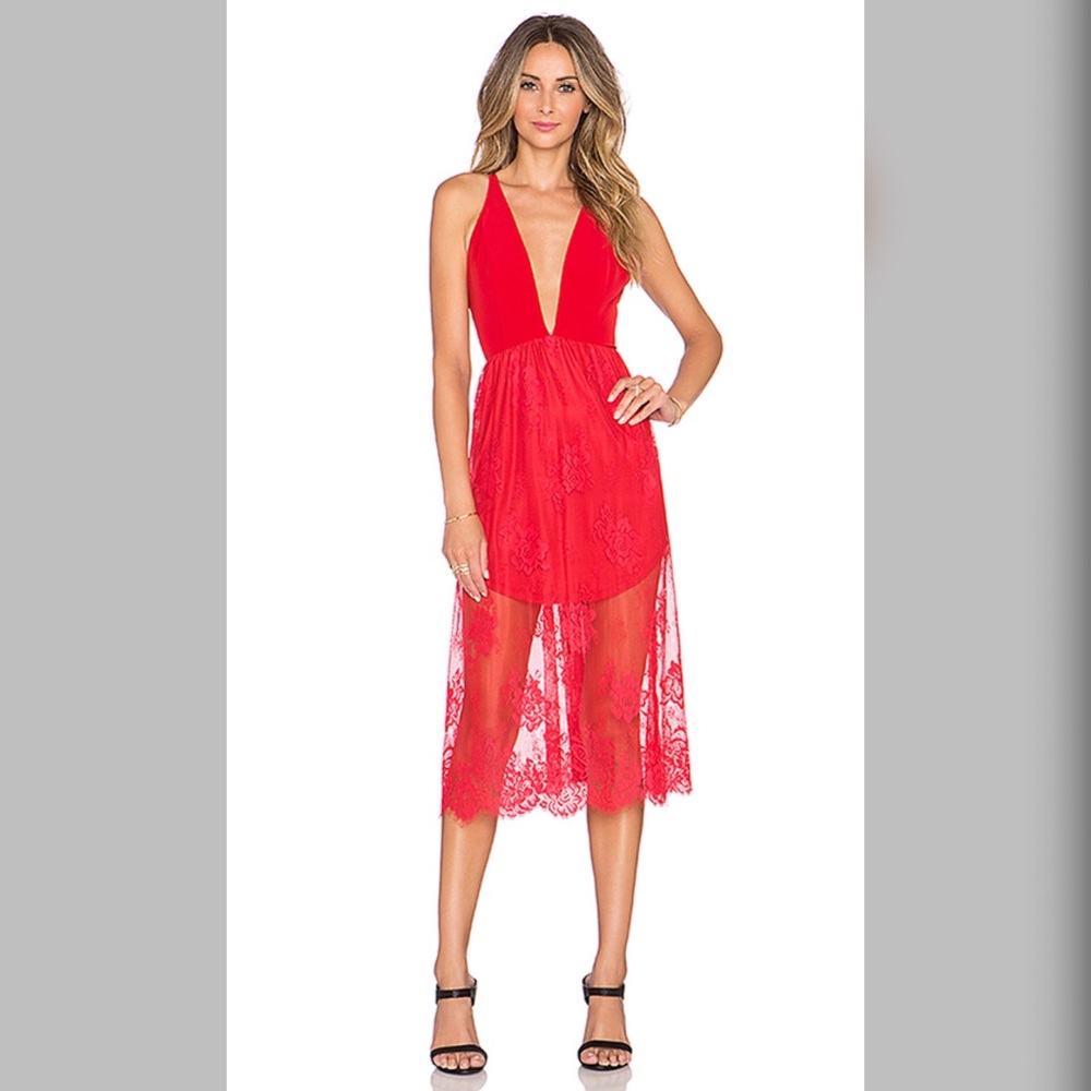 NBD Falling in Love Dress in Red